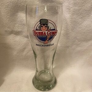 Bubba Gump Pilsner Beer Mug Breckenridge Colorado tall Clear Glass
